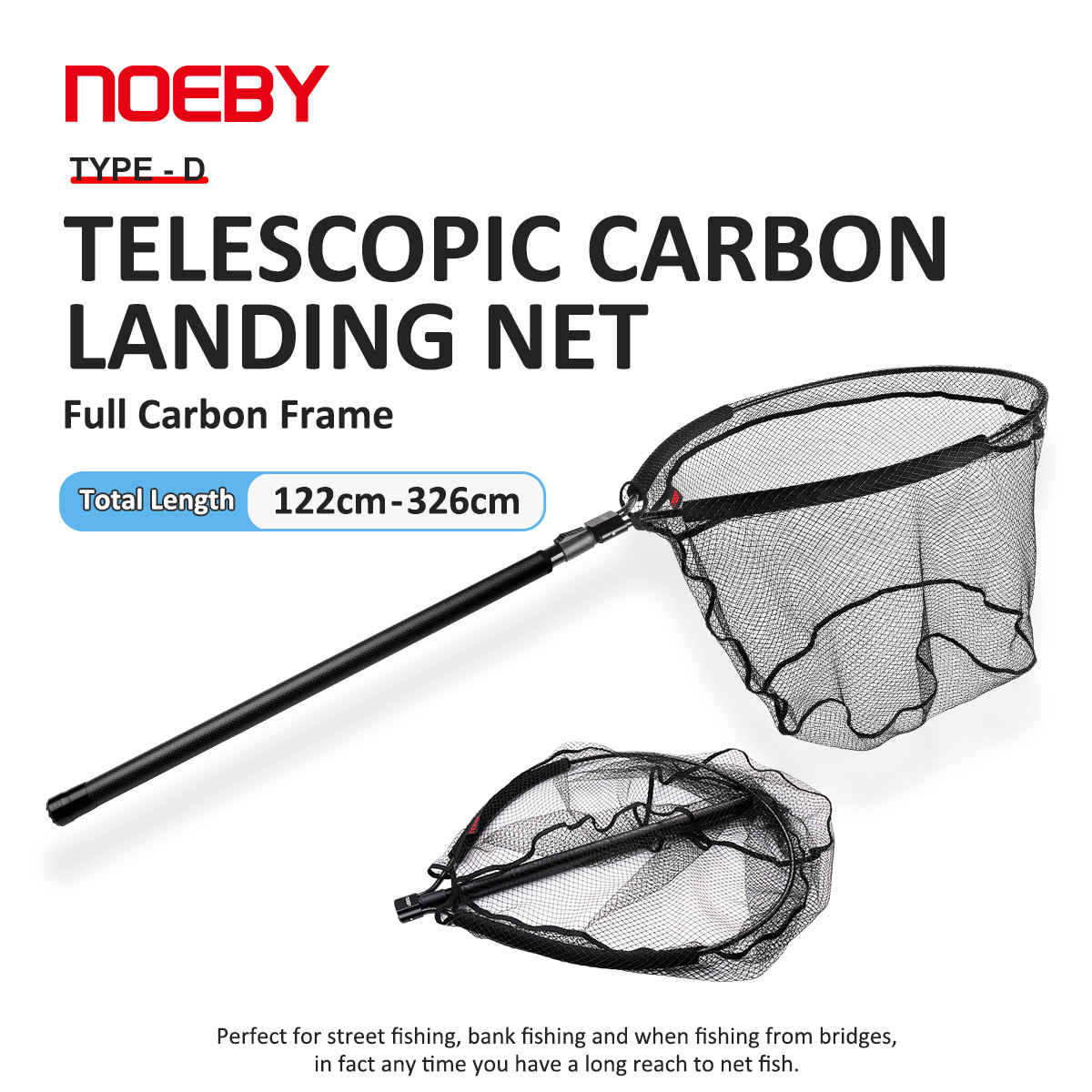 Landing Net Telescopic - Rede de Pesca Telescópica NOEBY com