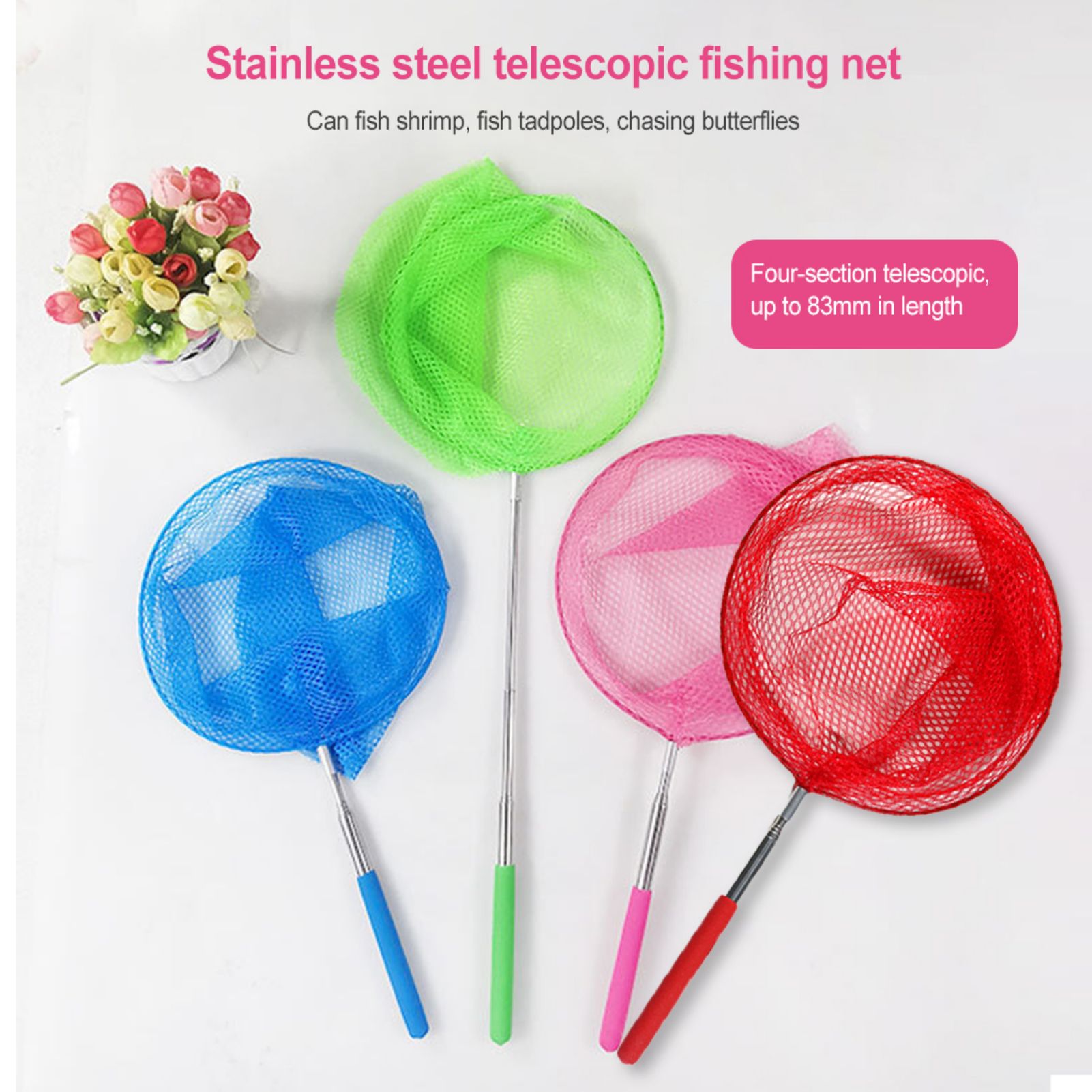 Landing Net Telescopic - Mini rede de pesca colorida com