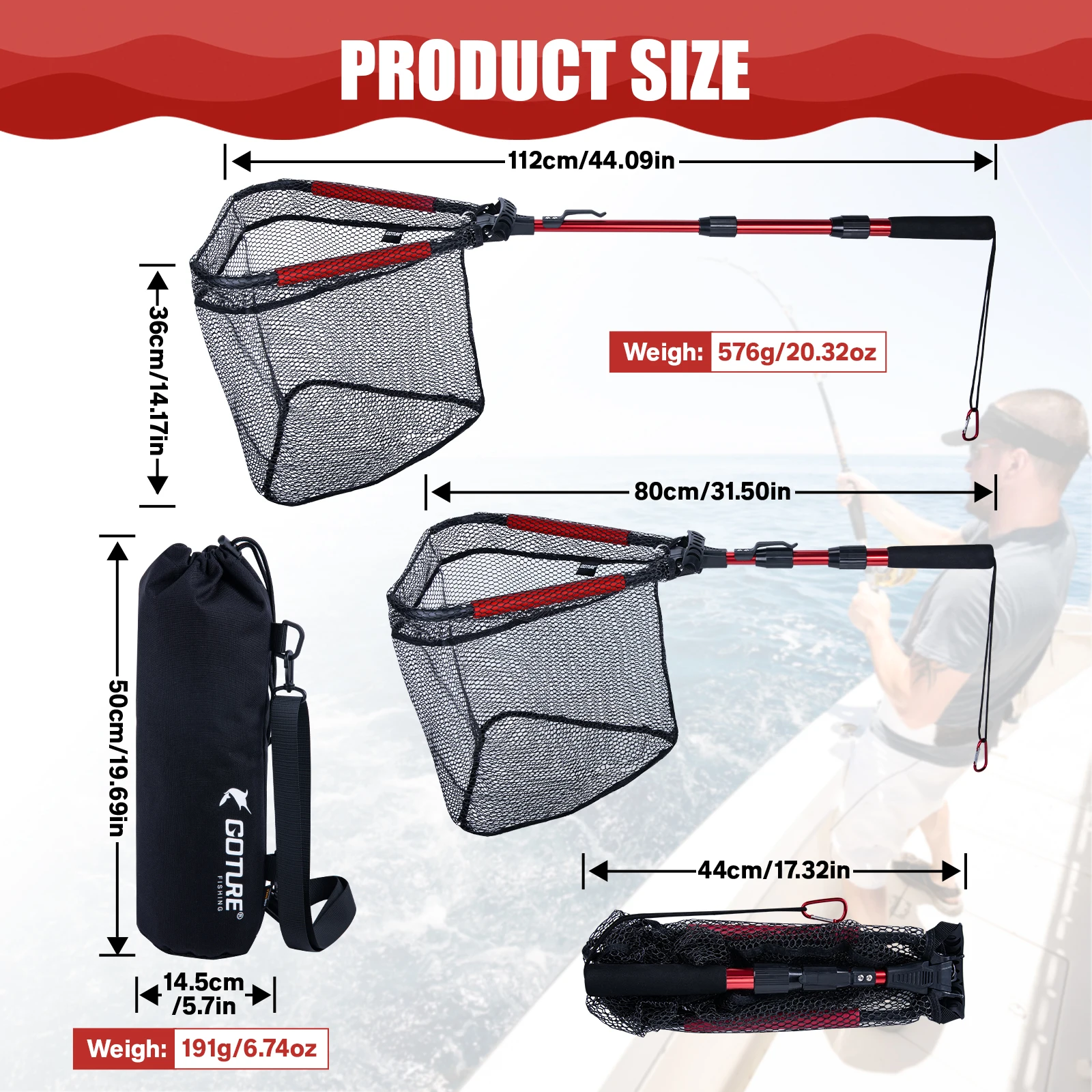 Rede de Pesca Dobrável Goture  - Landing Net Telescopic avaliação e preço